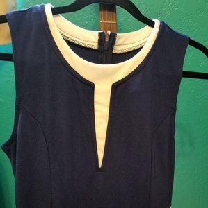 Blue and White fitted dress